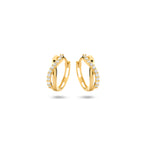 klapoorringen zirkonia 12,5 mm 14K geelgoud