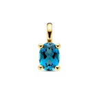 hanger london blue topaas 12 mm 14K geelgoud