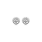 oorknoppen zirkonia 8 mm zilver gerhodineerd