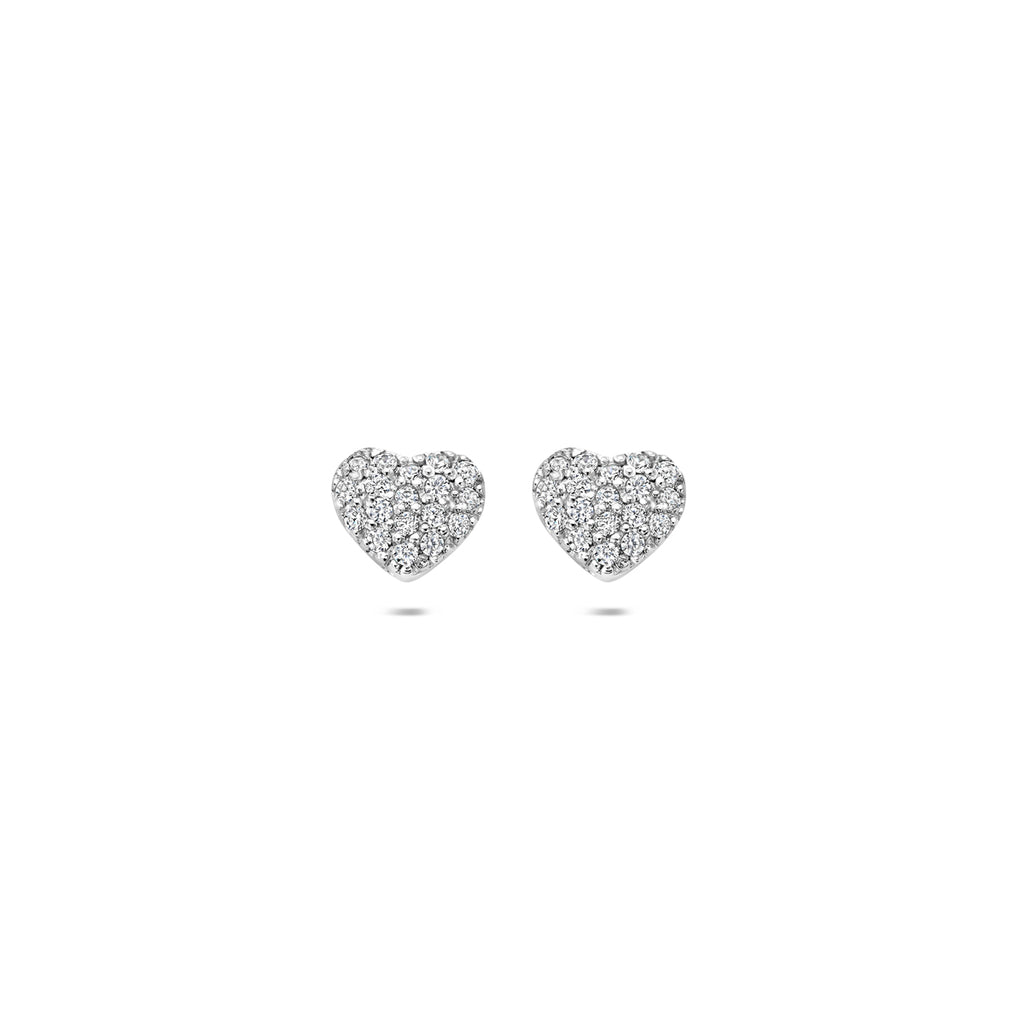 Ohrstecker Herz Zirkonia 5,9 mm Silber rhodiniert
