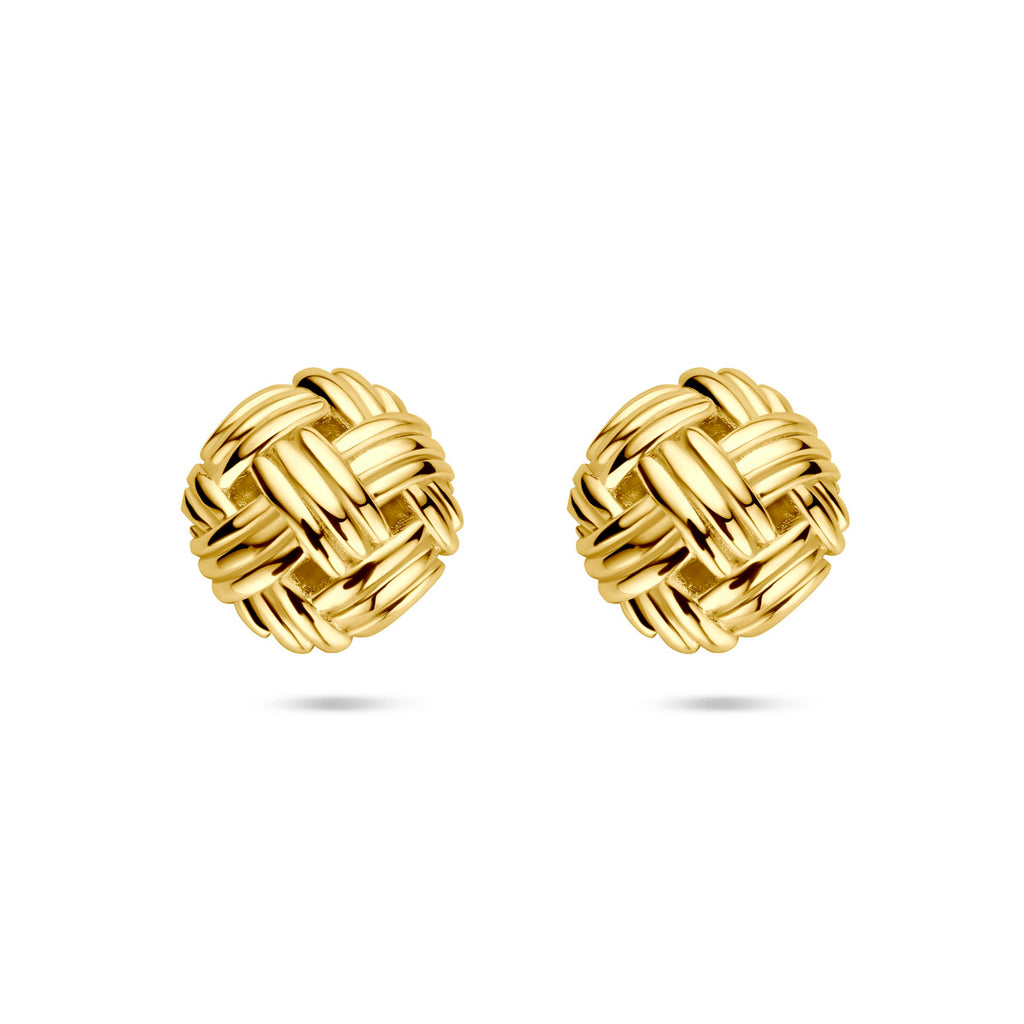 oorknoppen knoop 12 mm 14K geelgoud