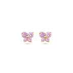 Ohrstecker Schmetterling rosa Zirkonia 14K Gelbgold