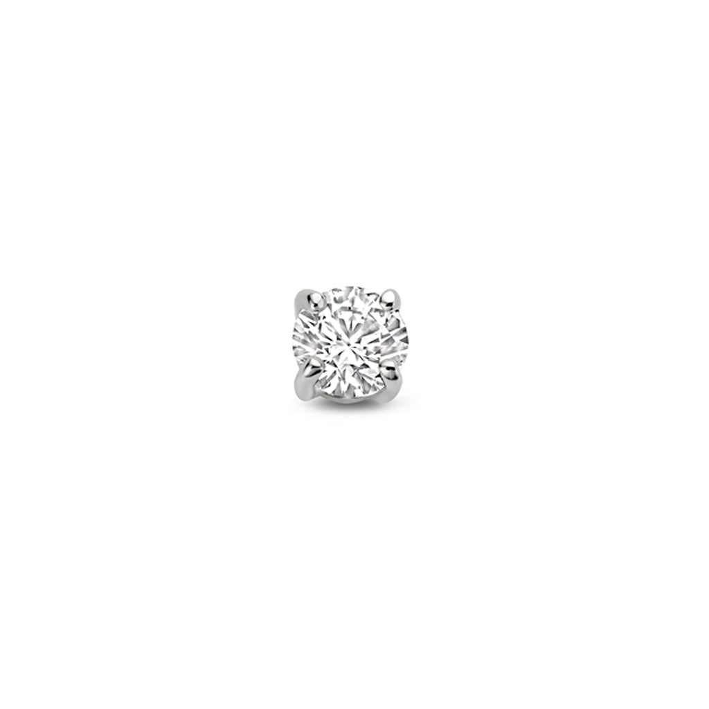 Flat-Back-Piercing Zirkonia Silber rhodiniert