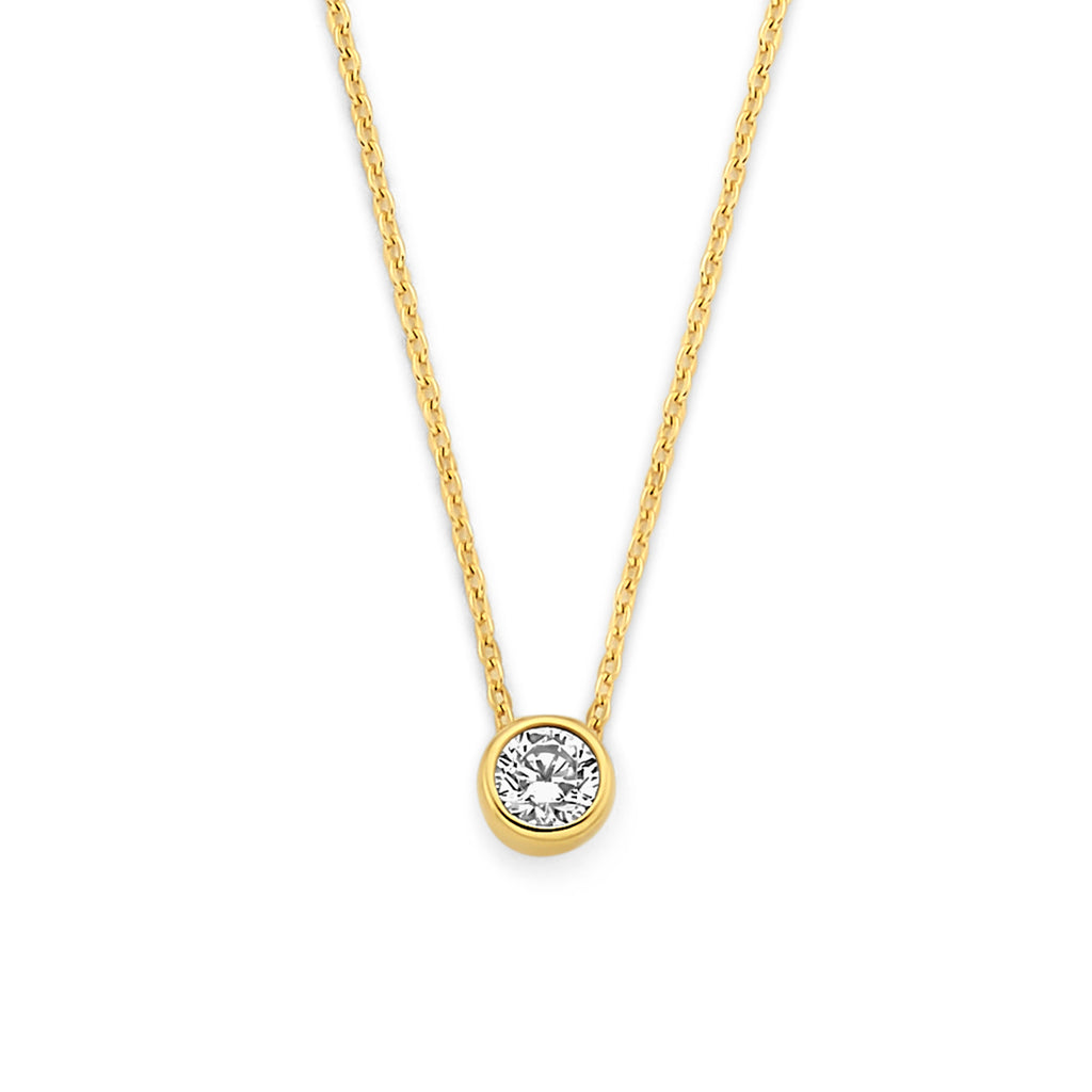 collier zirkonia 40 - 42 - 44 cm 14K geelgoud