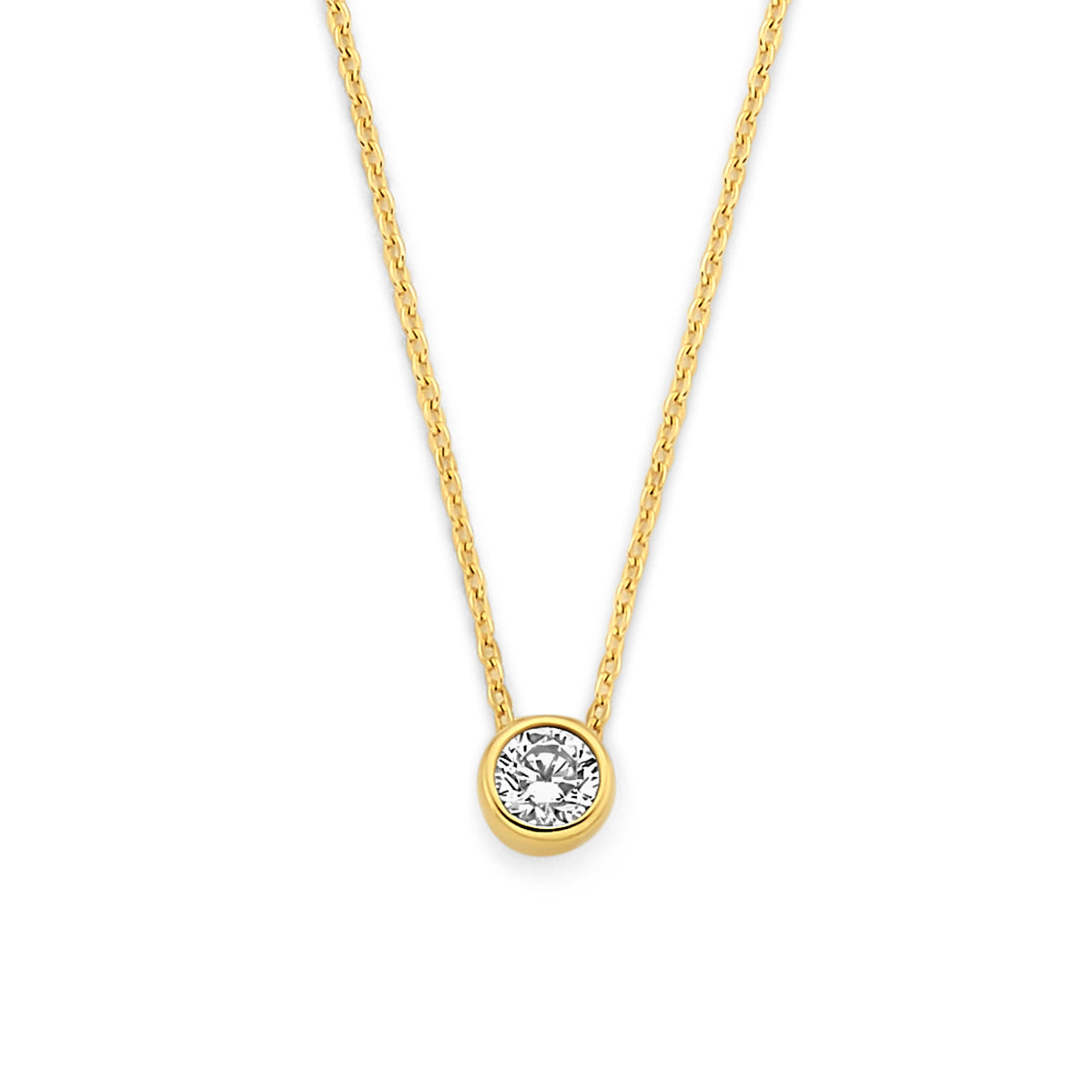 collier zirkonia 40 - 42 - 44 cm 14K geelgoud