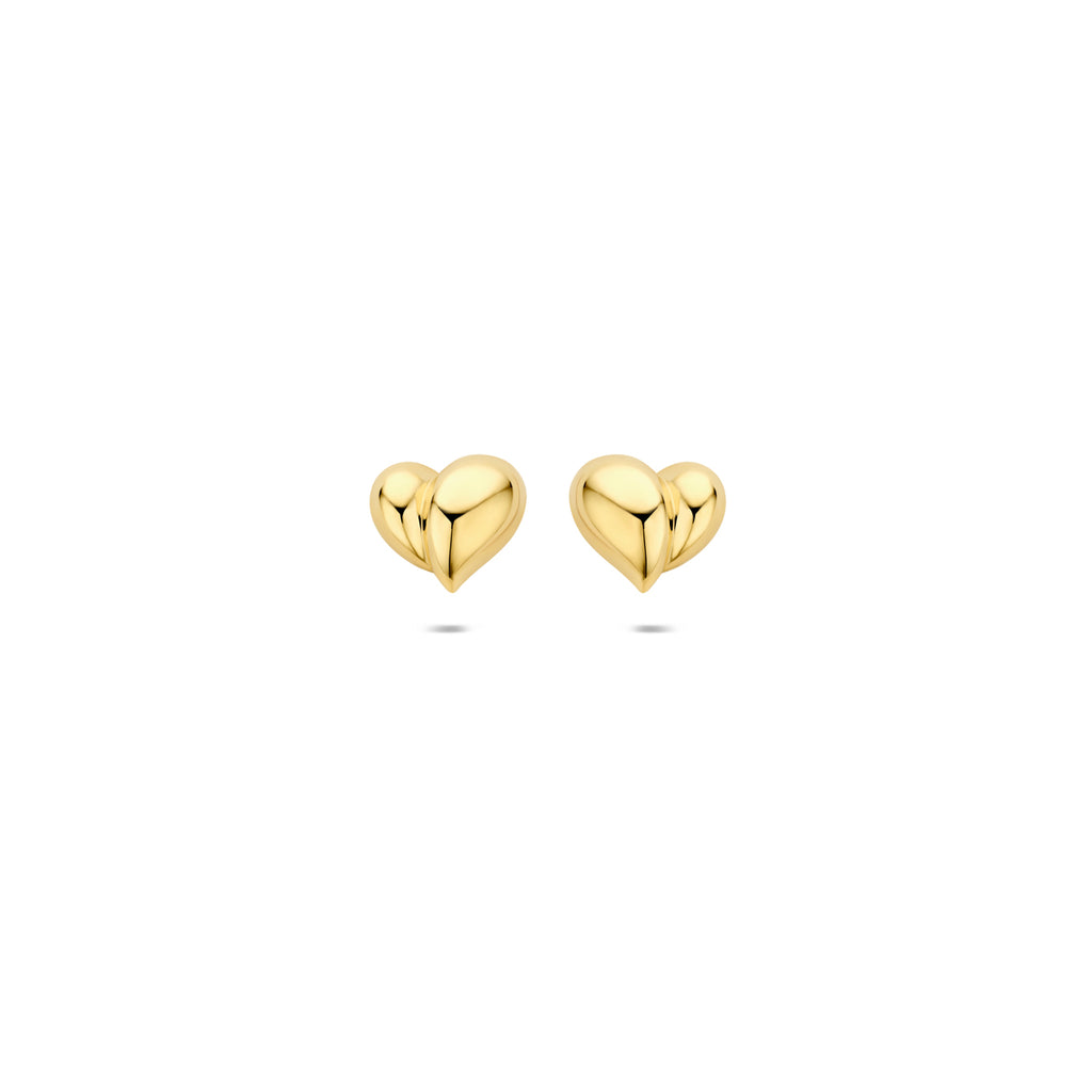 Ohrstecker Herz 6 mm 14K Gelbgold