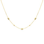 collier ovaaltjes en bolletjes 41 - 43 - 45 cm 14K geelgoud