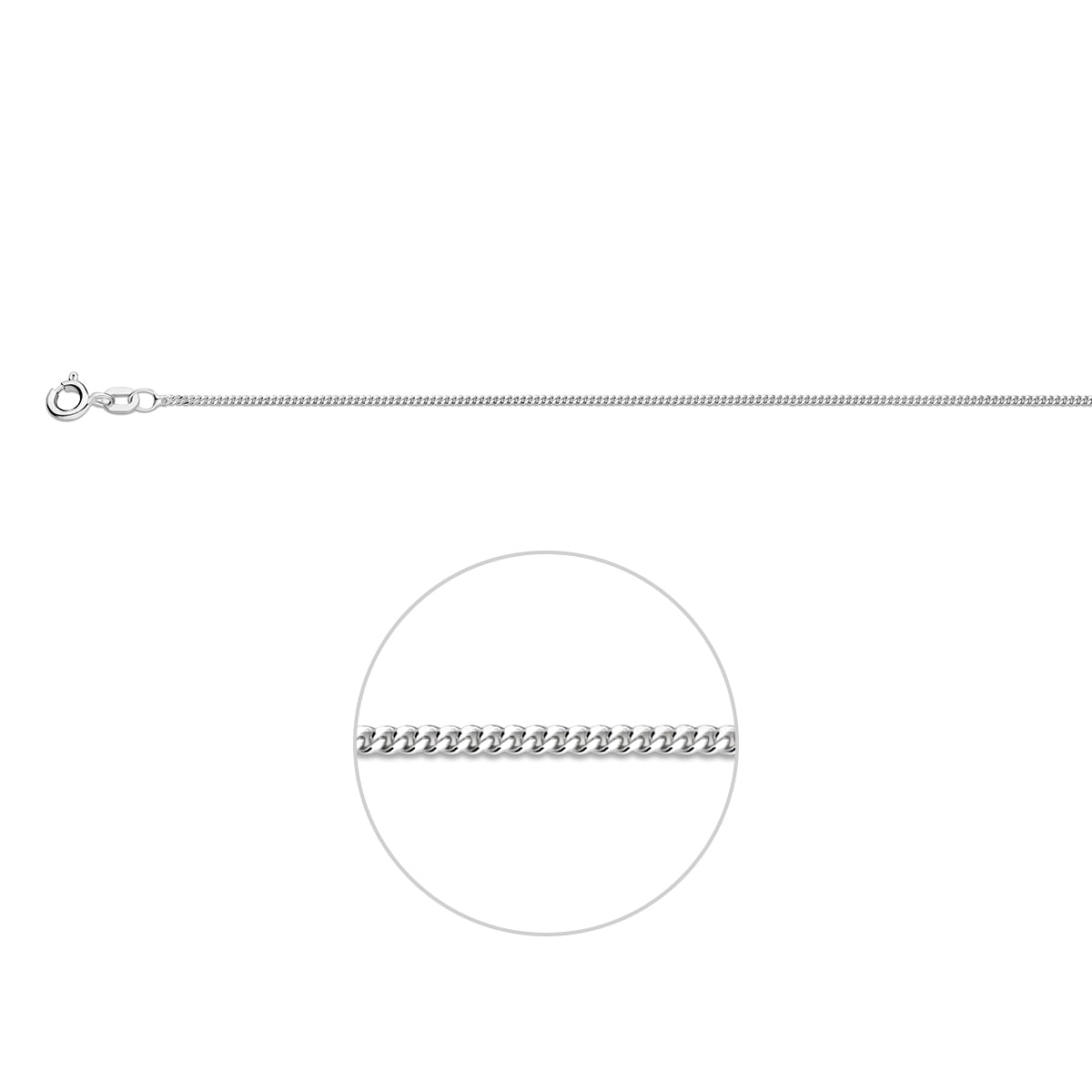 gourmette 1,2 mm zilver wit