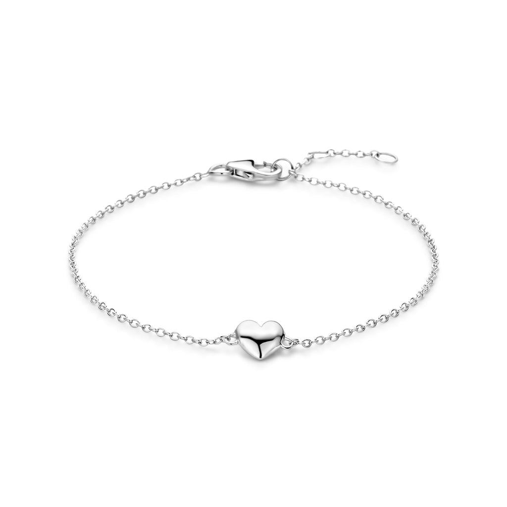 Armband Herz 16,5 - 17,5 - 18,5 cm Sterlingsilber rhodiniert