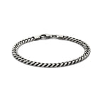 Armband Anker 6 Seiten geschliffen oxidiert 5,0 mm Silber oxidiert