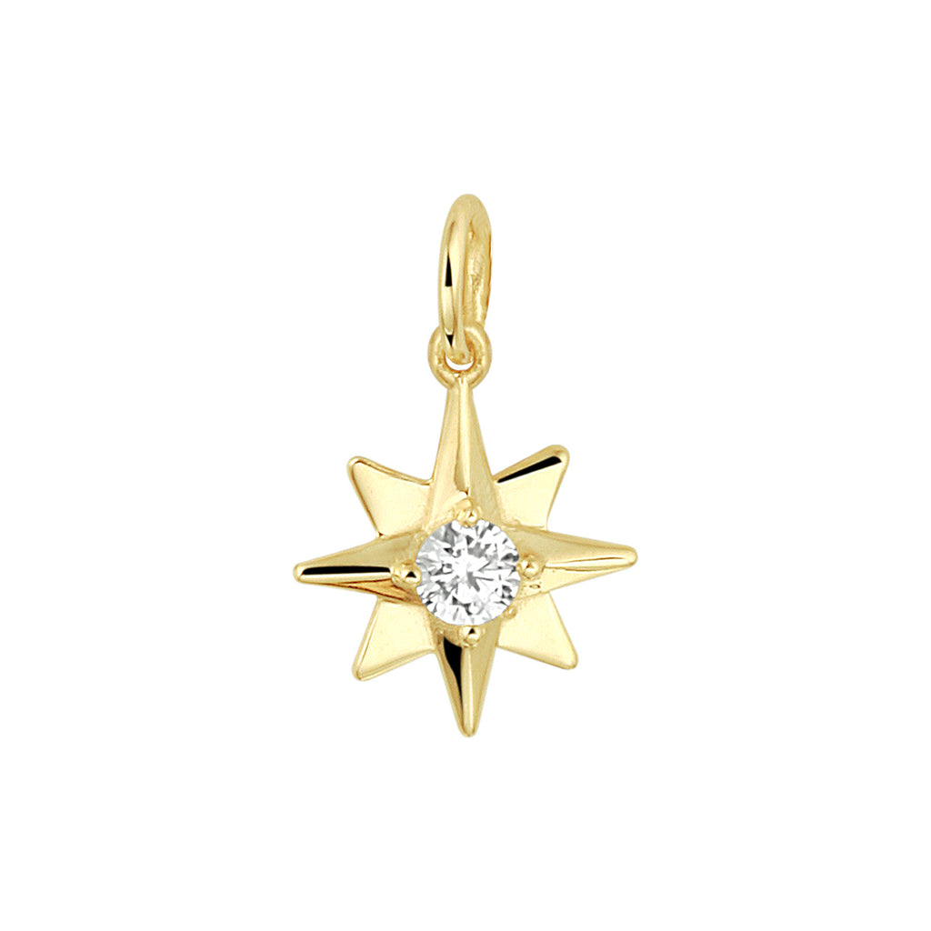 Anhänger Nordstern Zirkonia 14K Gelbgold