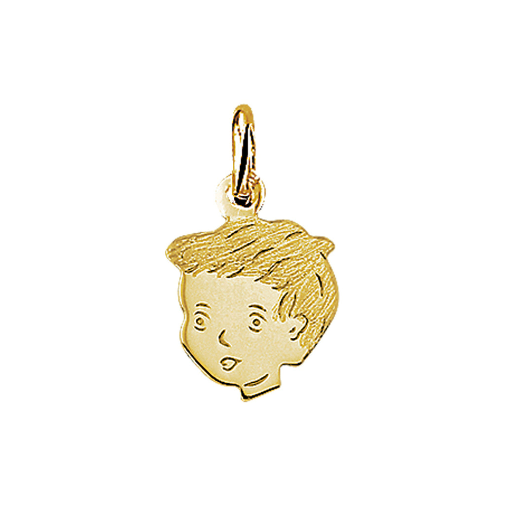 hanger jongen poli/mat 12 mm 14K geelgoud