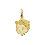 hanger jongen poli/mat 12 mm 14K geelgoud