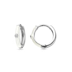klapoorringen zirkonia en wit emaille zilver gerhodineerd