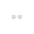Ohrstecker Kleeblatt 5,5 mm Silber Weiß