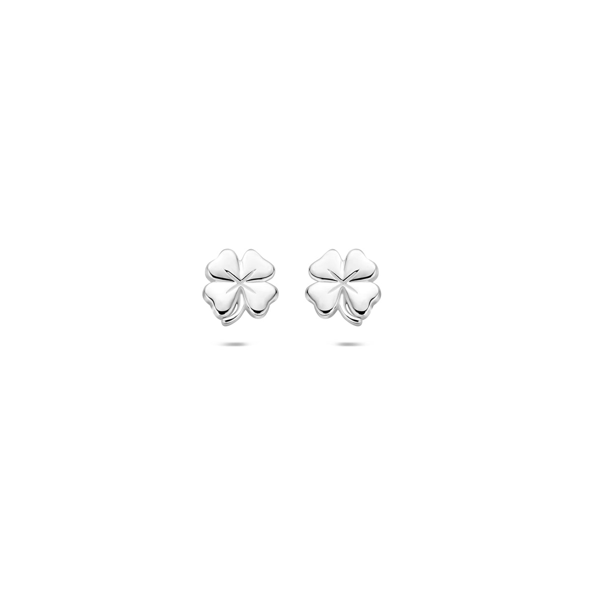Ohrstecker Kleeblatt 5,5 mm Silber Weiß