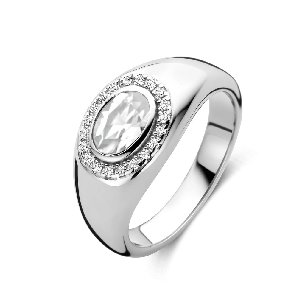 ring zirkonia zilver gerhodineerd
