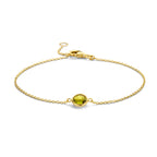 armband peridot 16,5 - 19 cm 14K geelgoud
