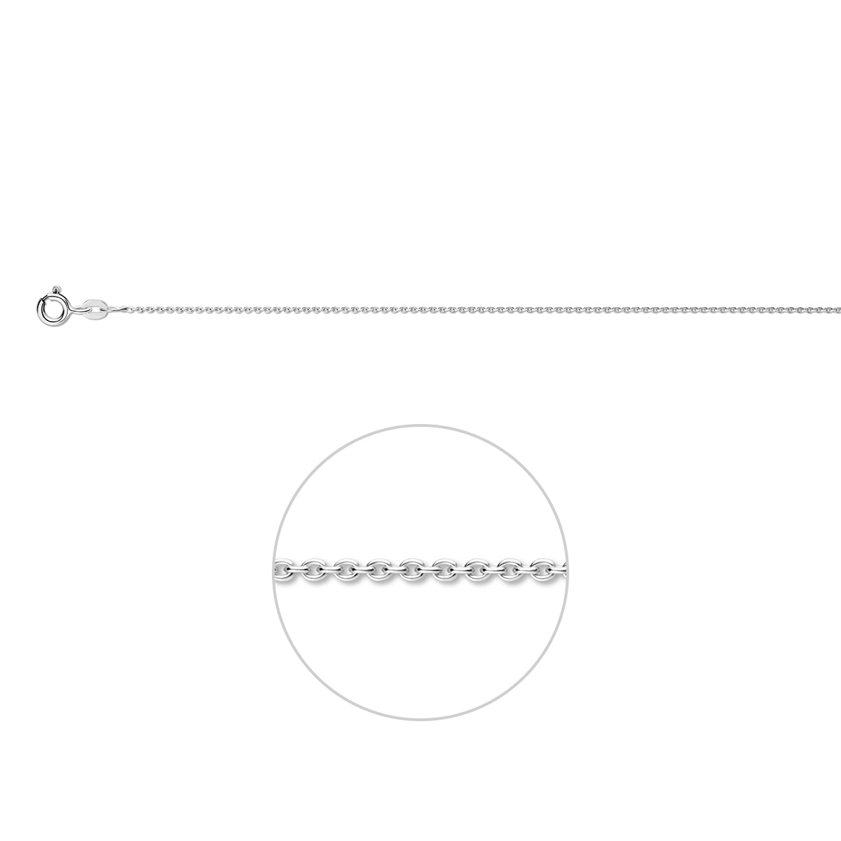 Ankerkette ca. 1,1 mm 14K Weißgold