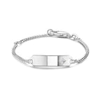 Gravurarmband Zirkonia Platte 5,0 mm 9 - 11 cm Silber rhodiniert