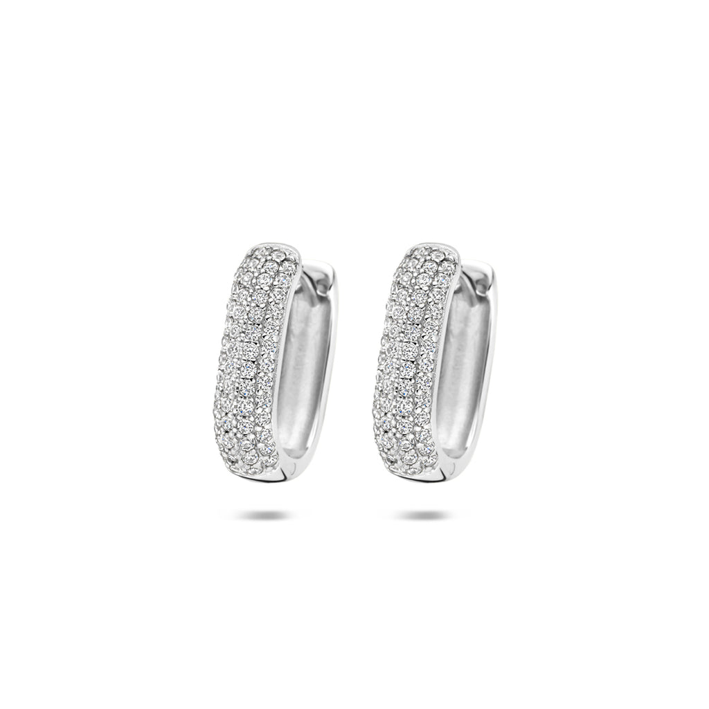 oorringen zirkonia buis 4 mm zilver gerhodineerd