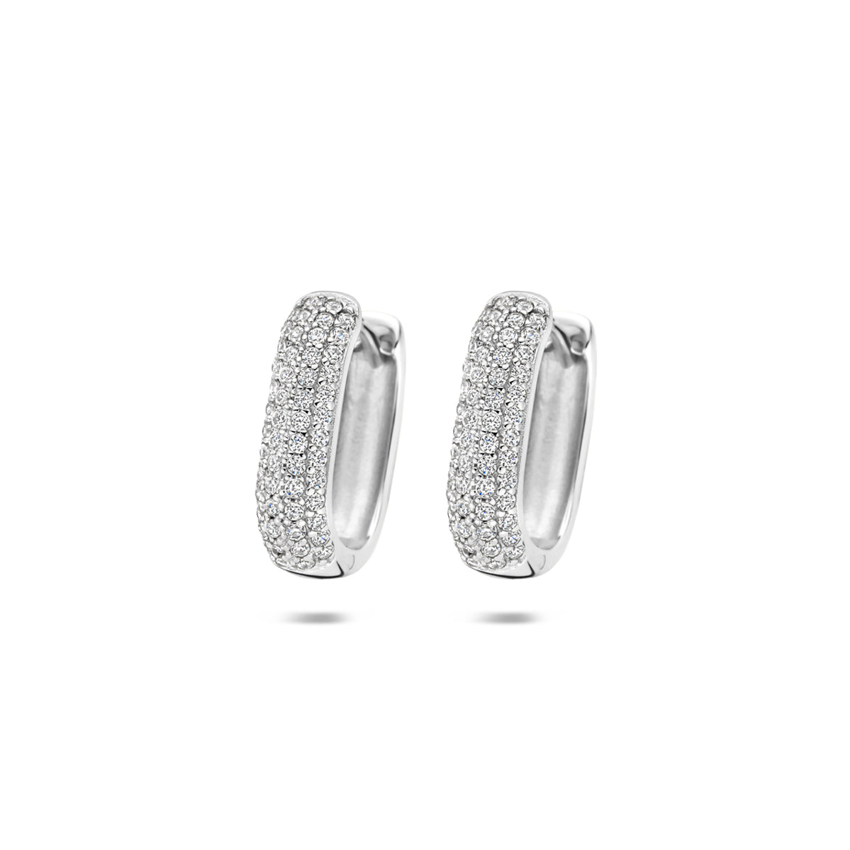 Ohrringe Zirkonia-Röhre 4 mm rhodiniertes Silber