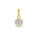 hanger zirkonia halo 12 mm 14K geelgoud