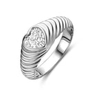 Ring Herz Zirkonia Silber rhodiniert