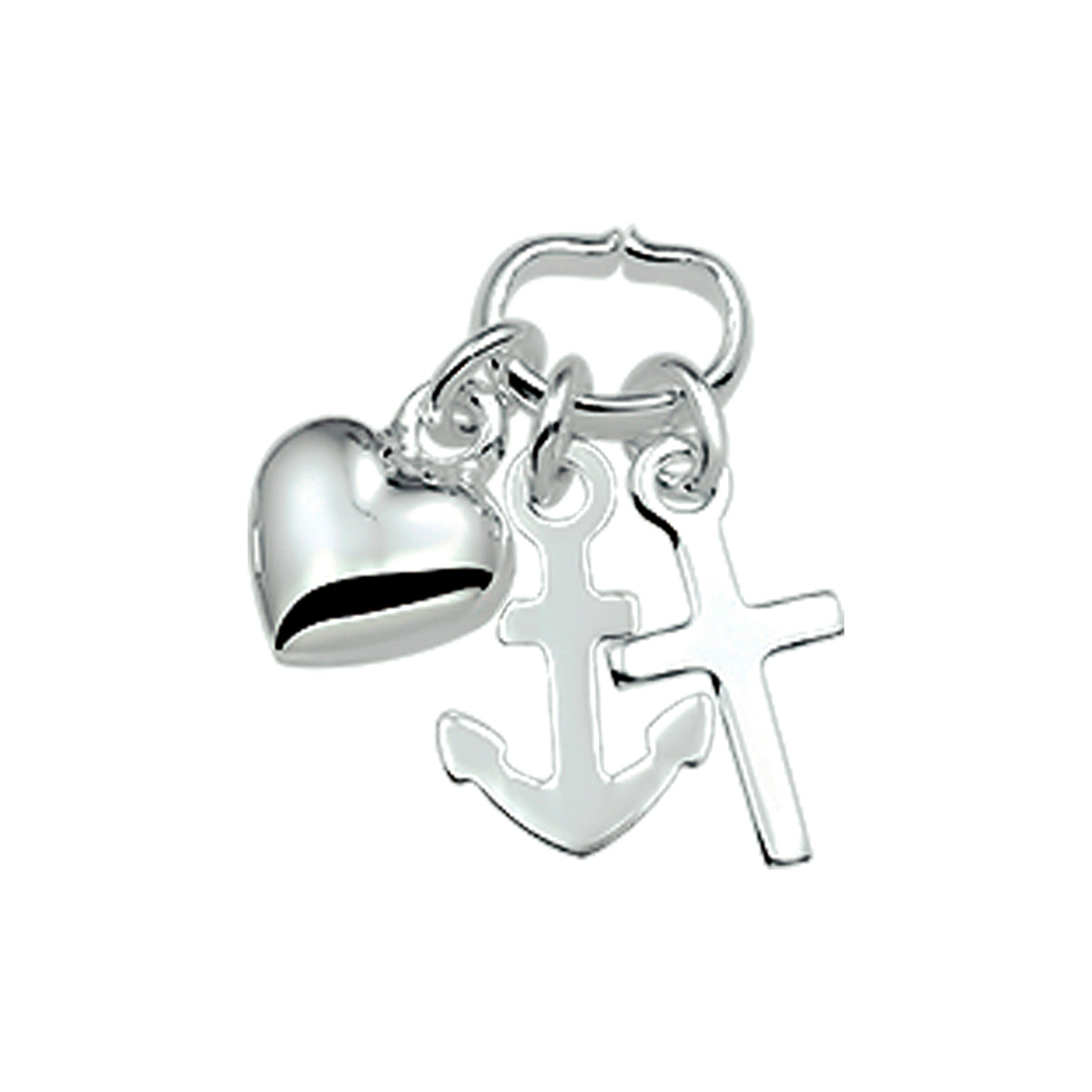 hanger geloof, hoop en liefde zilver wit