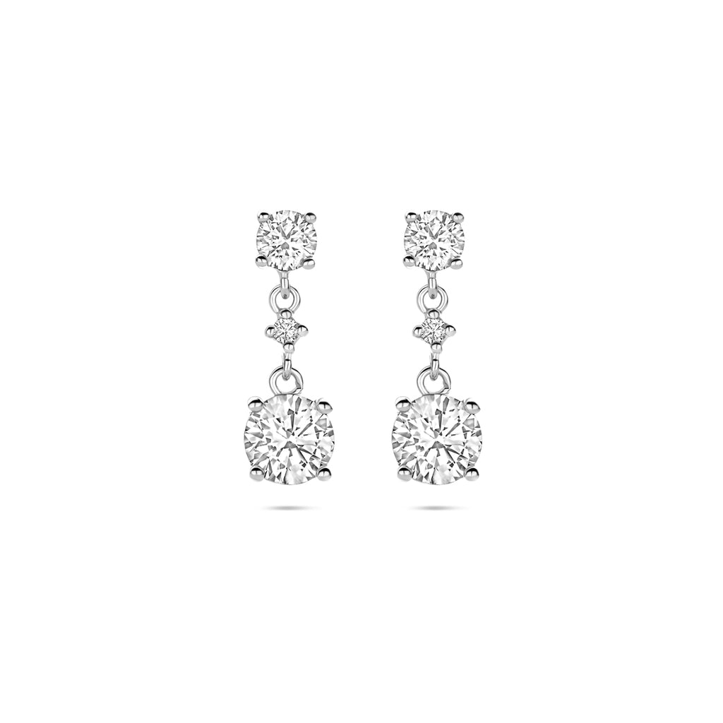 Ohrhänger Zirkonia 18 mm silber rhodiniert