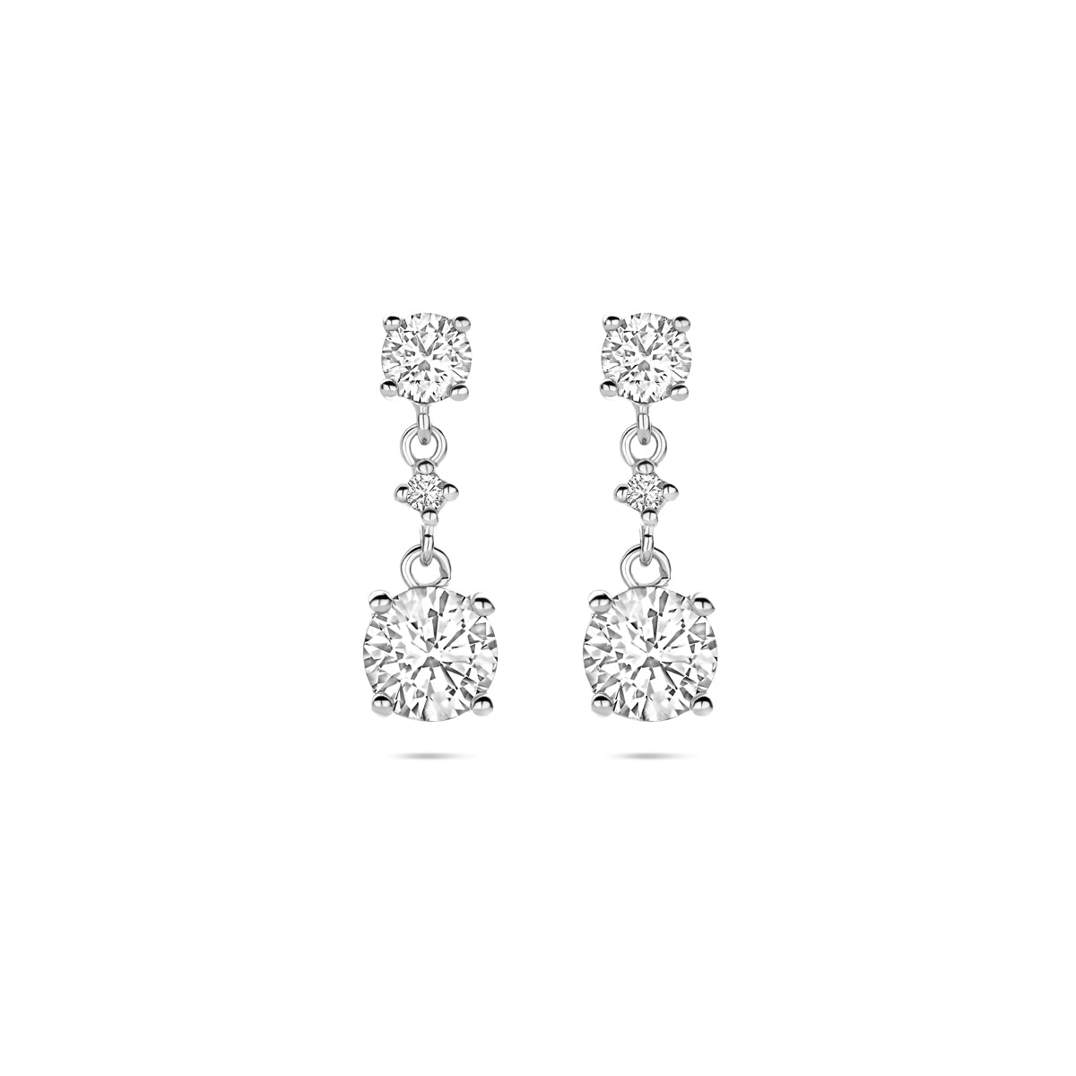 Ohrhänger Zirkonia 18 mm silber rhodiniert