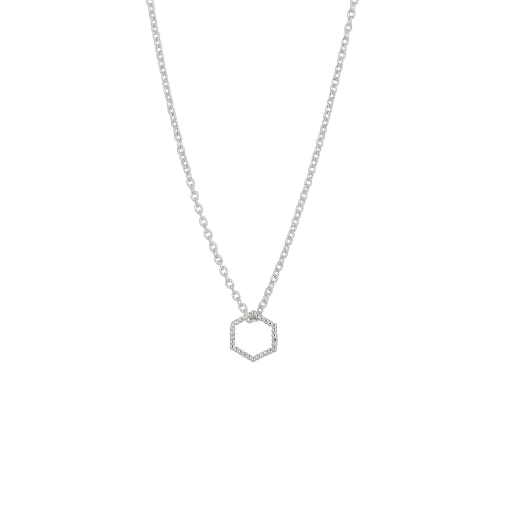 Halskette Sechseck 40 - 42 - 44 cm Silber rhodiniert