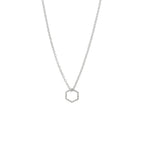 Halskette Sechseck 40 - 42 - 44 cm Silber rhodiniert