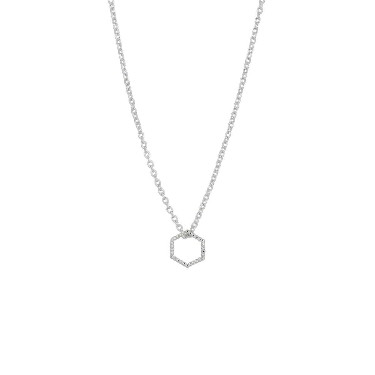 Halskette Sechseck 40 - 42 - 44 cm Silber rhodiniert