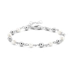Armband Perle und Perlen 16 + 3 cm Silber rhodiniert