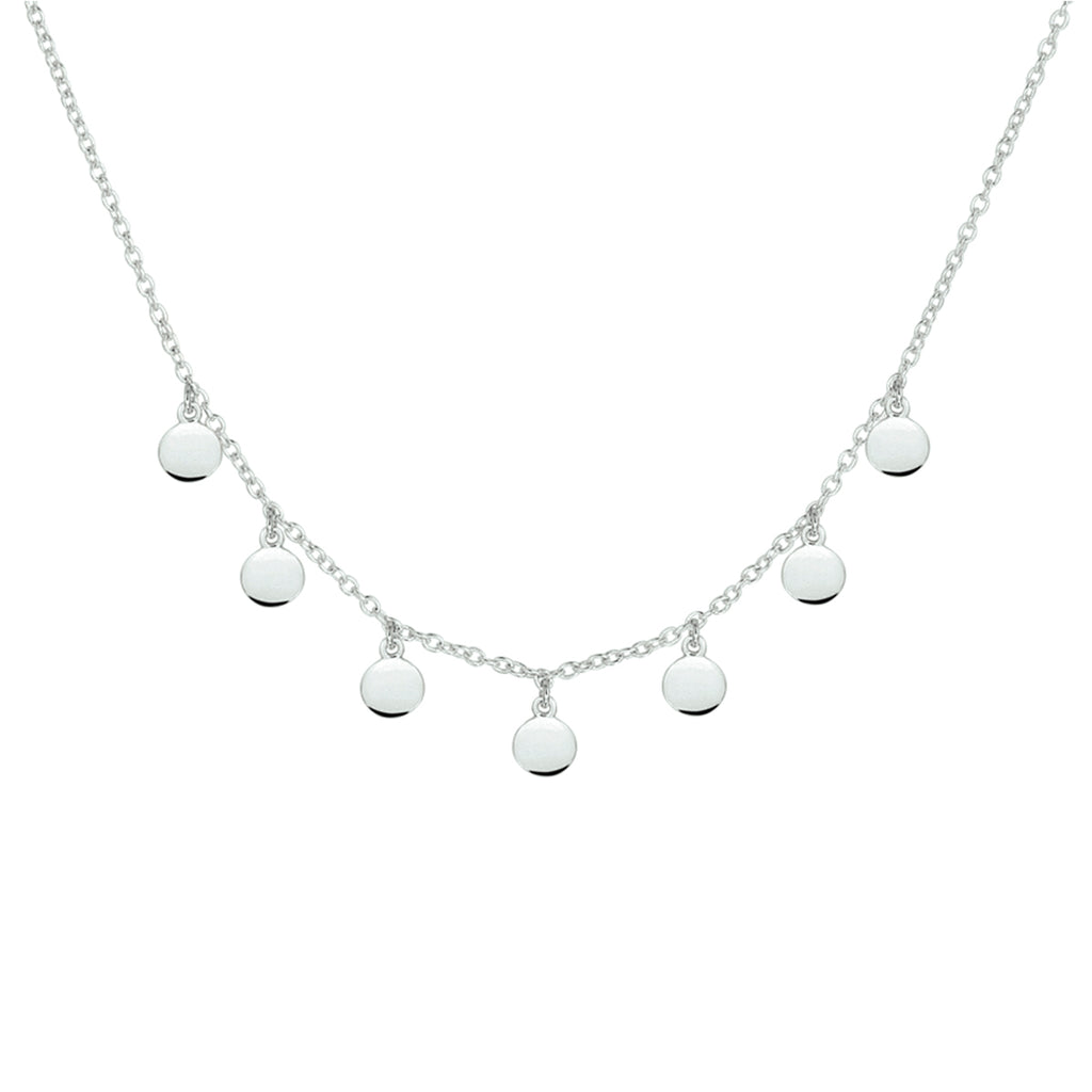 Halskette Kreise 41 + 4 cm Silber rhodiniert