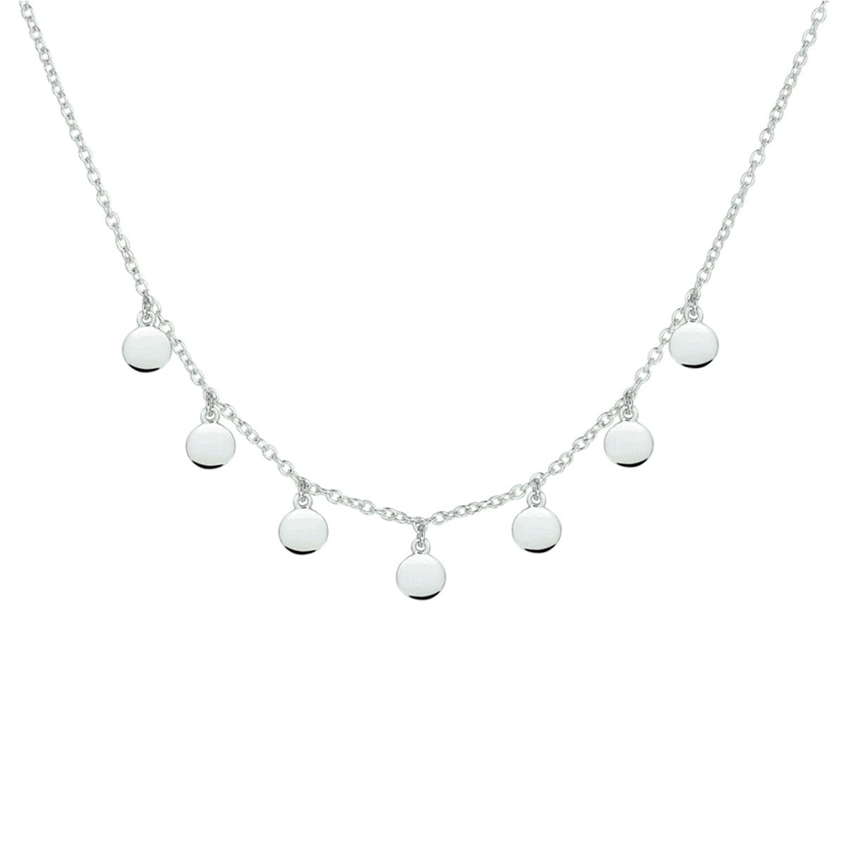 Halskette Kreise 41 + 4 cm Silber rhodiniert