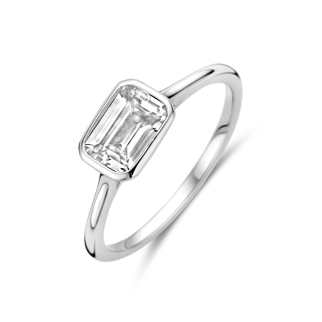 Ring Zirkonia Silber rhodiniert