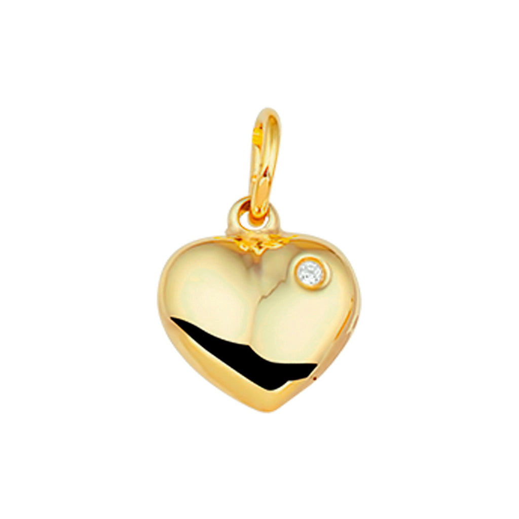 hanger hart zirkonia 14K geelgoud