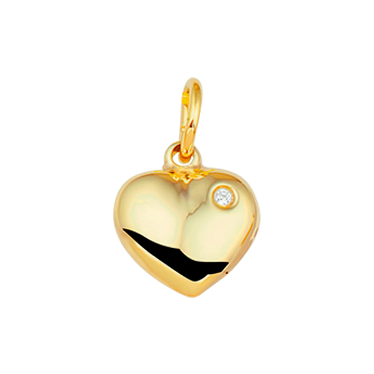 hanger hart zirkonia 14K geelgoud