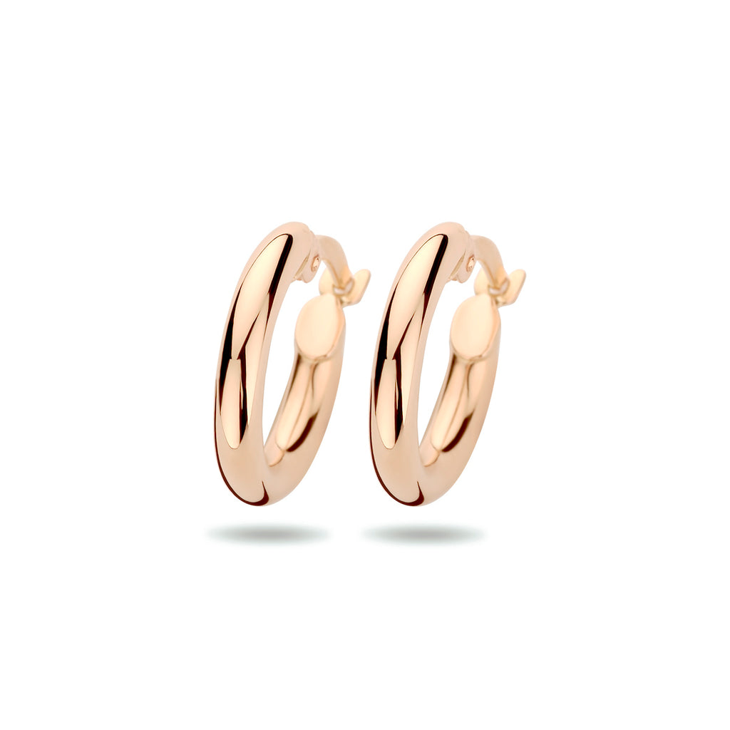 Ohrringe 2,5 mm runde Röhre 14K Roségold