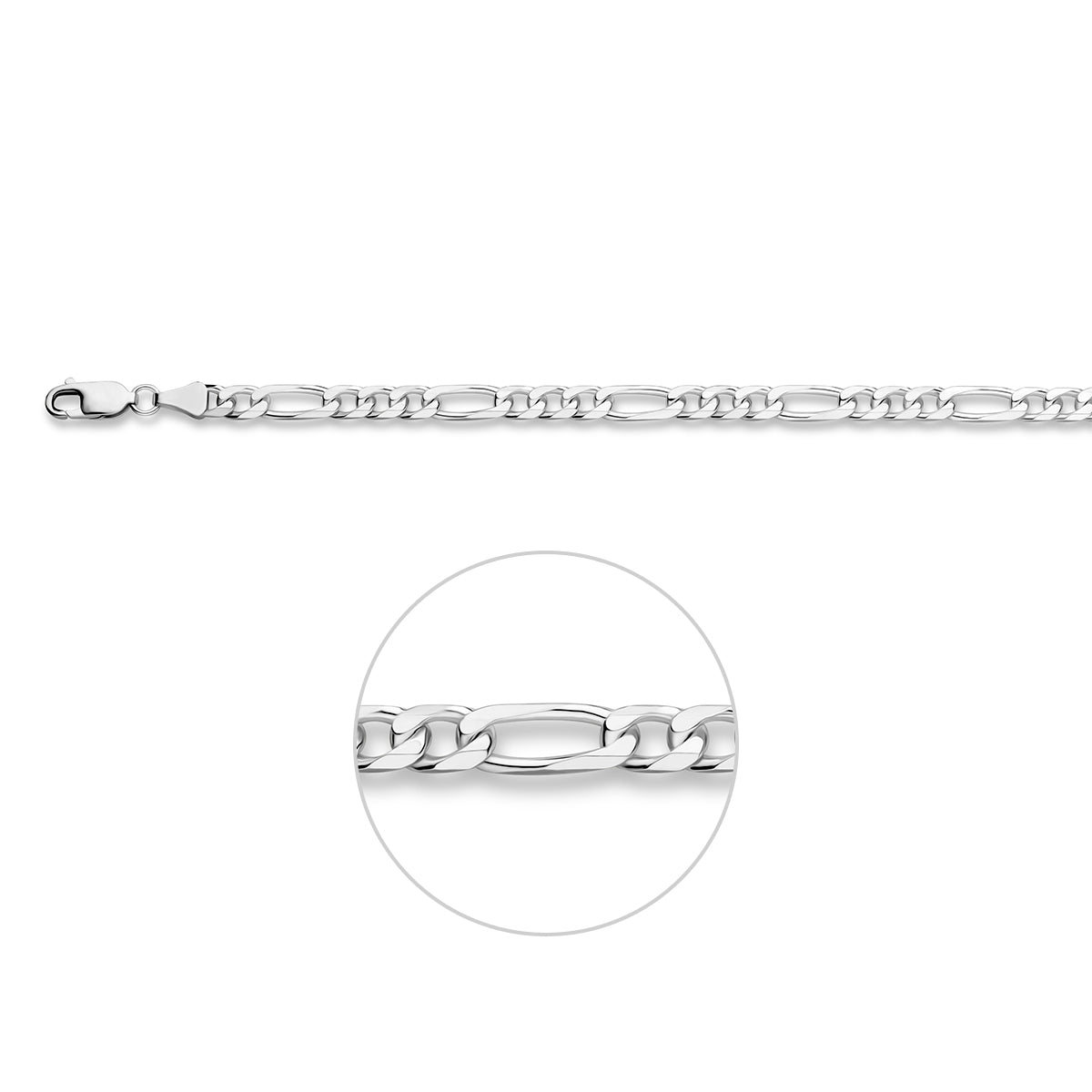 figaro 5,1 mm zilver wit