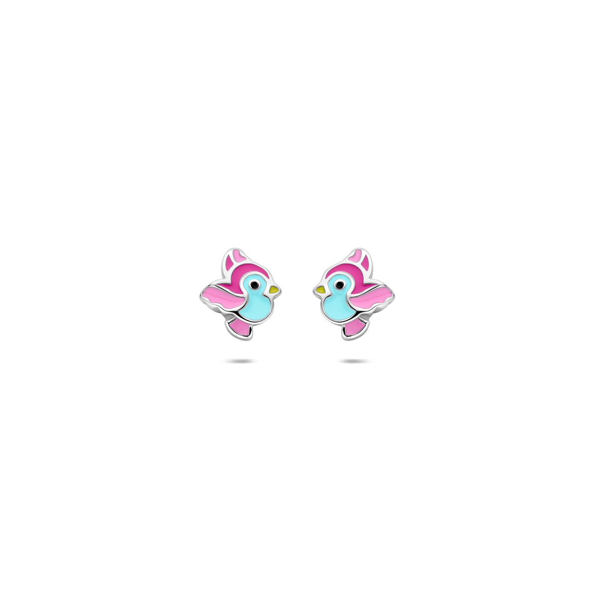 oorknoppen vogel 8 mm zilver gerhodineerd