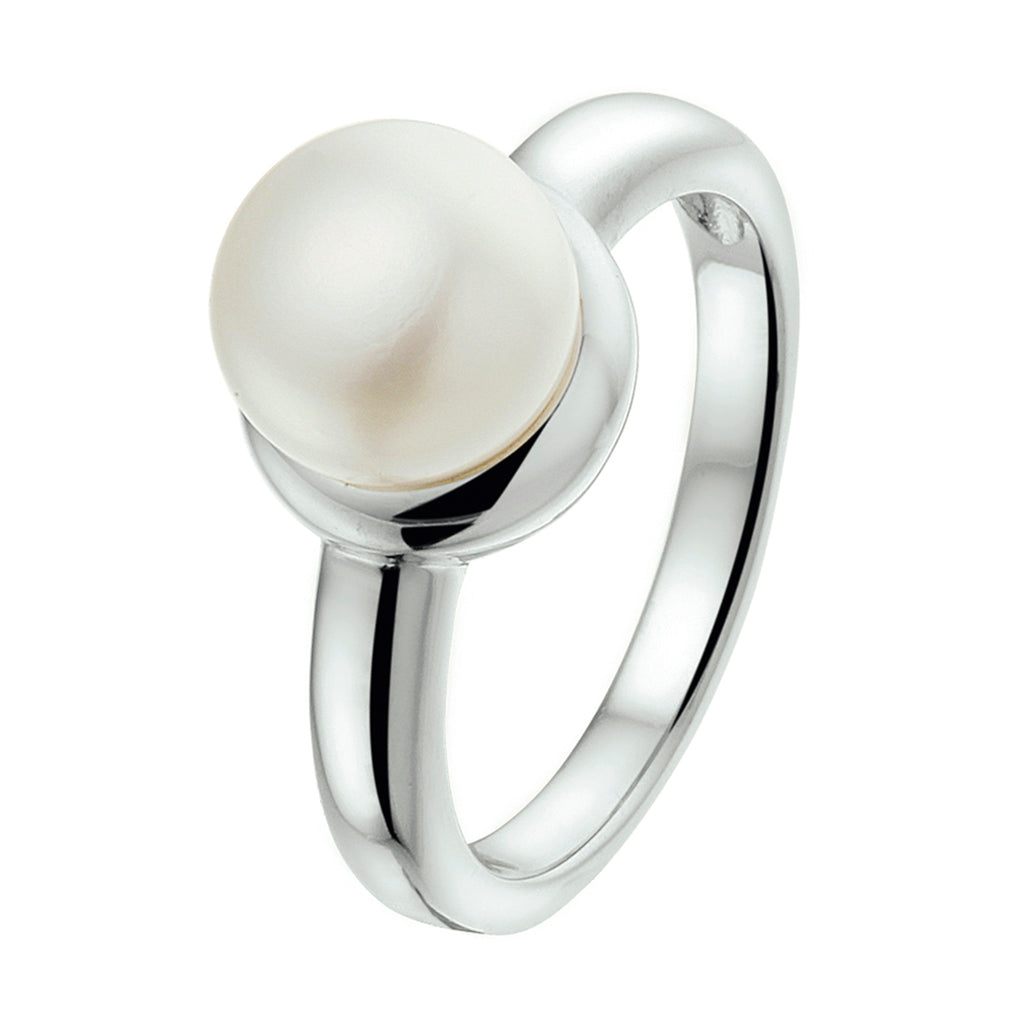 Ring Perle Silber rhodiniert