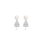 Ohrstecker Perle Zirkonia 12 mm Silber rhodiniert