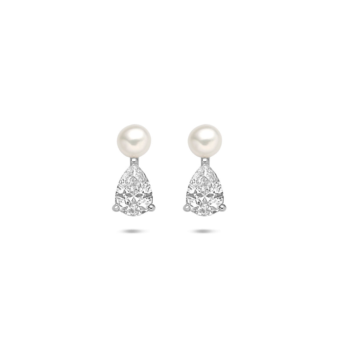 Ohrstecker Perle Zirkonia 12 mm Silber rhodiniert
