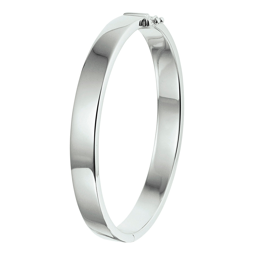 bangle scharnier massief 8 mm zilver gerhodineerd