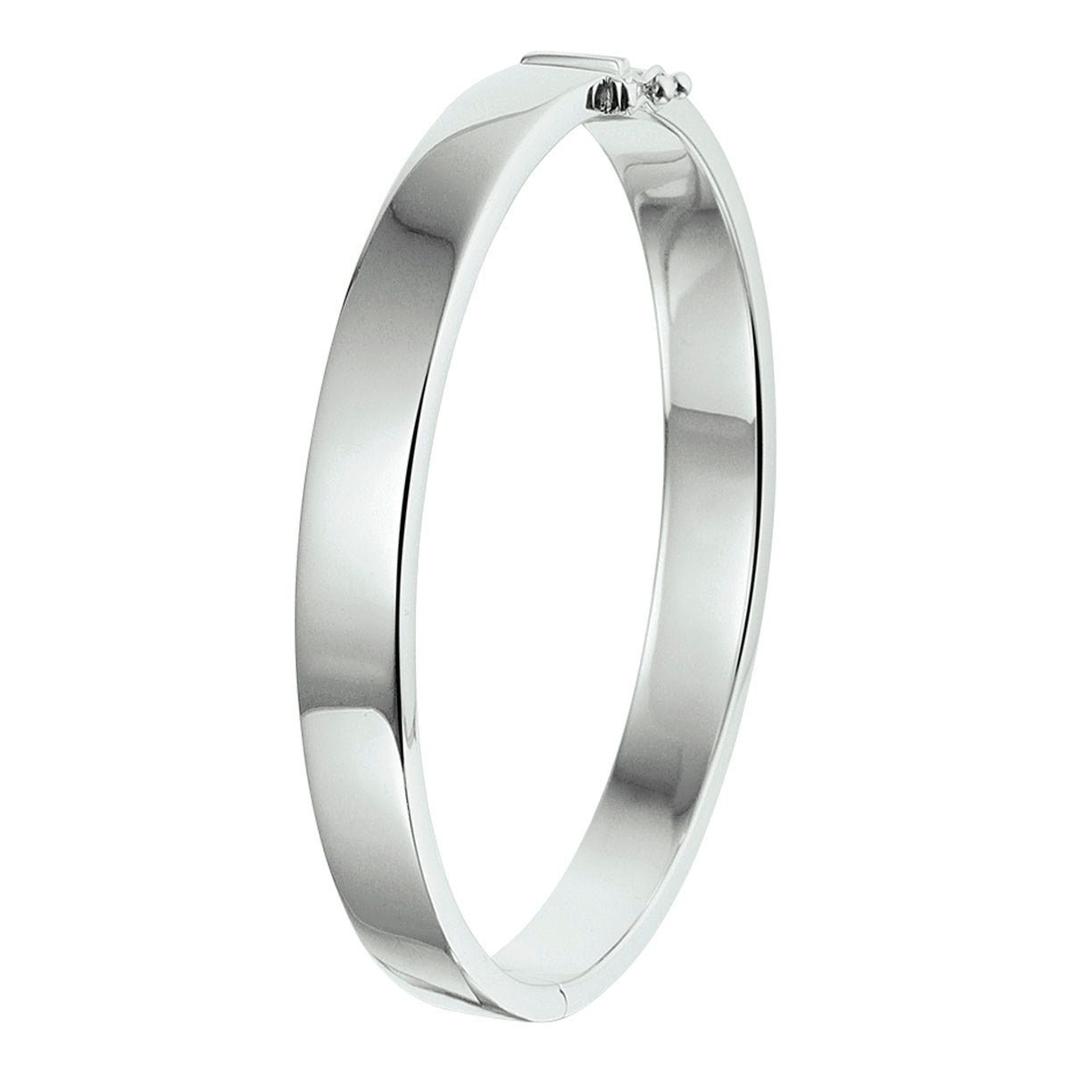 bangle scharnier massief 8 mm zilver gerhodineerd