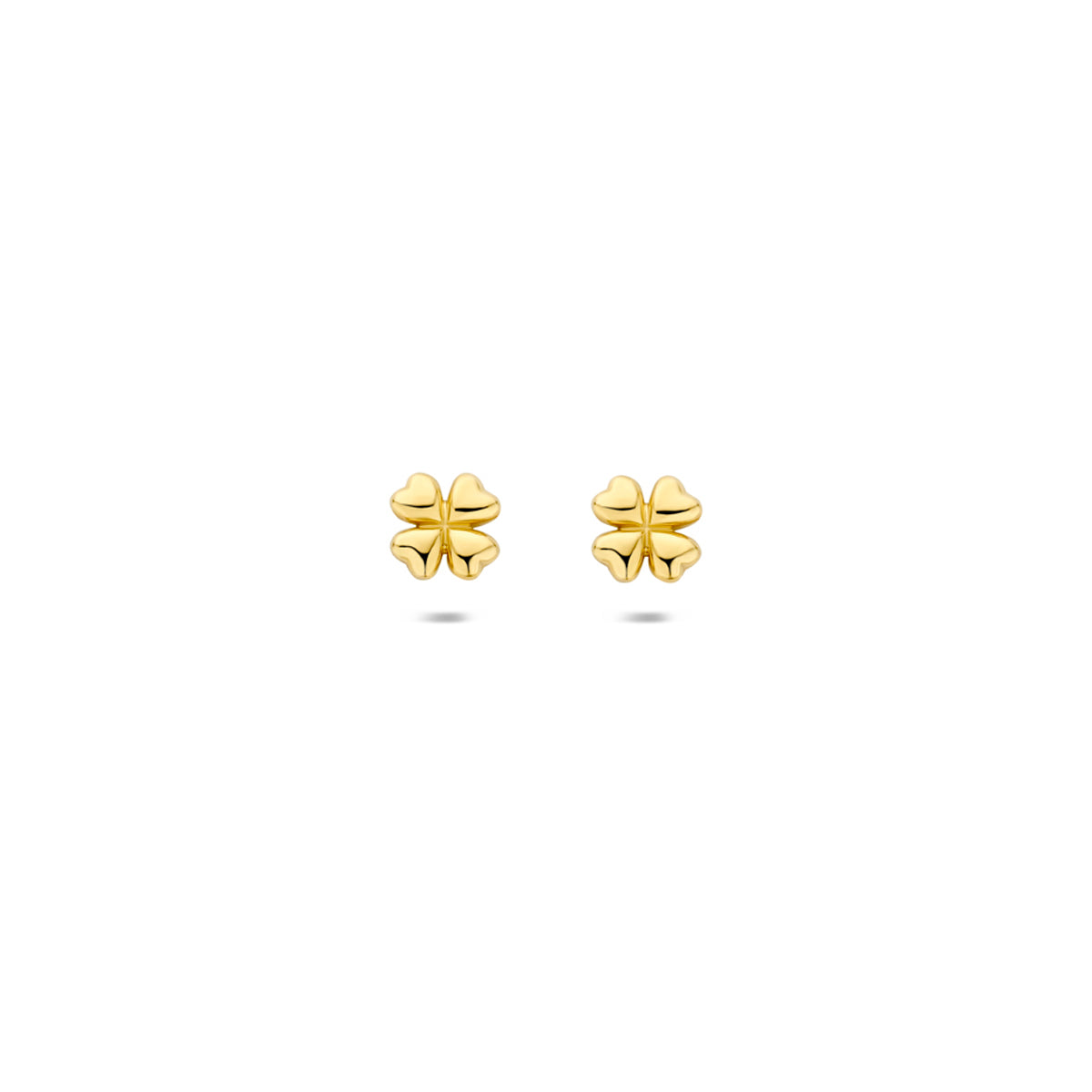 oorknoppen klavertje 3,5 mm 14K geelgoud