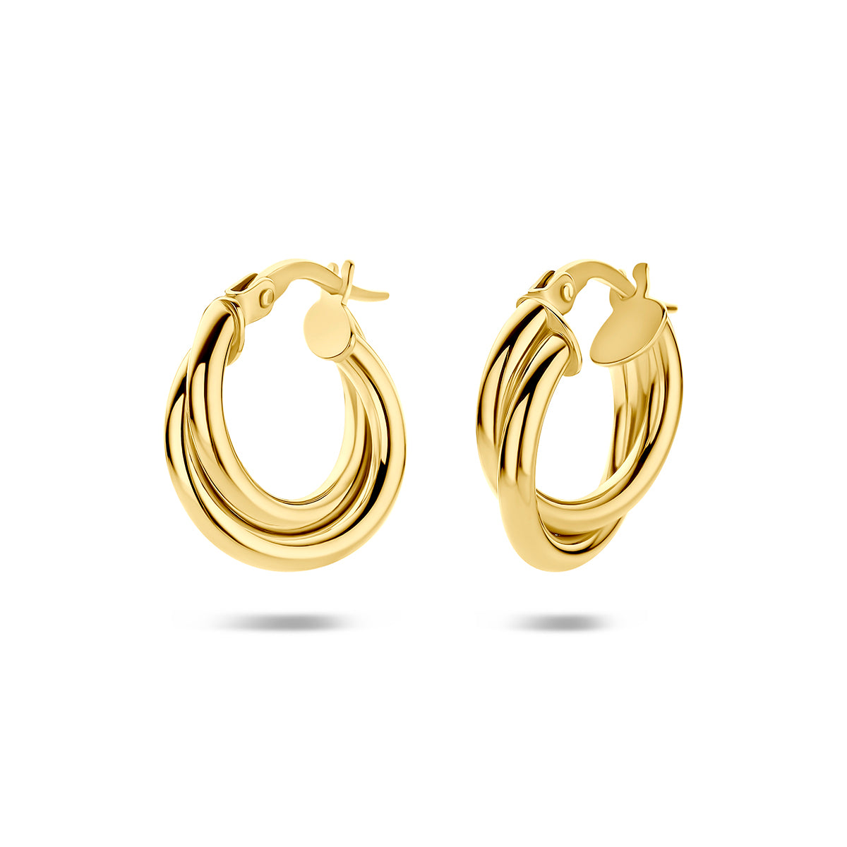 oorringen buis 4 mm 14K geelgoud